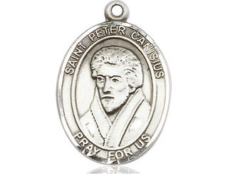 Sterling Silver Saint Peter Canisius Medal Catholic Jewelry Engraved Catholic Saint Jewelry