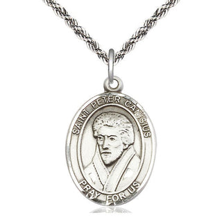 Sterling Silver Saint Peter Canisius Medal Catholic Jewelry Engraved Catholic Saint Jewelry