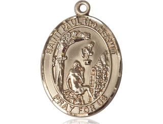 14kt Gold Filled Paul the Hermit Medal Engraved Catholic Saint Jewelry