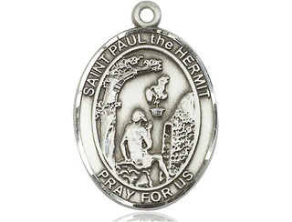 Pewter Paul the Hermit Medal Engraved Catholic Saint Jewelry