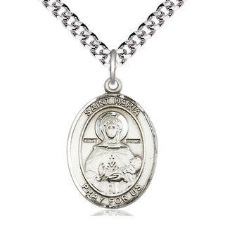 Pewter Saint Daria Medal Catholic Jewelry Engraved Catholic Saint Jewelry
