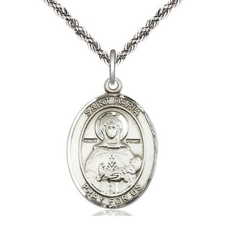 Sterling Silver Saint Daria Medal Catholic Jewelry Engraved Catholic Saint Jewelry