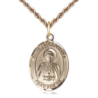 14kt Gold Filled Saint Peter Chanel Medal Catholic Jewelry Engraved Catholic Saint Jewelry