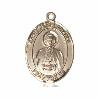 14kt Gold Saint Peter Chanel Medal Engraved Catholic Saint Jewelry