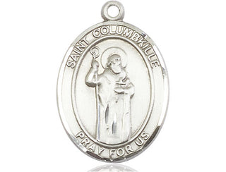 Sterling Silver Saint Columbkille Medal Catholic Jewelry Engraved Catholic Saint Jewelry
