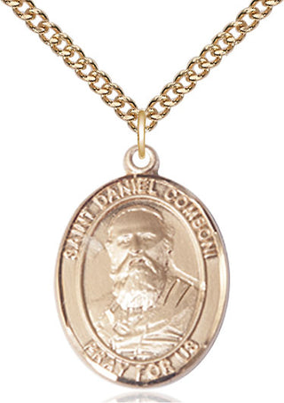 14kt Gold Filled Saint Daniel Comboni Medal Catholic Jewelry Engraved Catholic Saint Jewelry