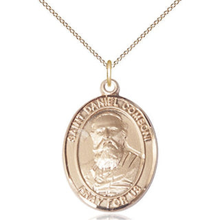 14kt Gold Saint Daniel Comboni Medal Engraved Catholic Saint Jewelry