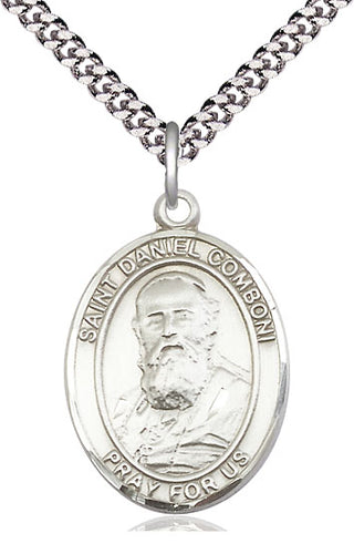 Pewter Saint Daniel Comboni Medal Catholic Jewelry Engraved Catholic Saint Jewelry