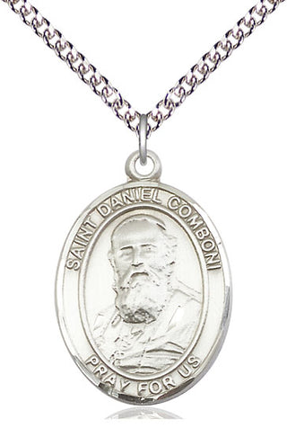 Sterling Silver Saint Daniel Comboni Medal Catholic Jewelry Engraved Catholic Saint Jewelry