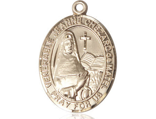14kt Gold Filled Jeanne Chezard de Matel Medal Engraved Catholic Saint Jewelry