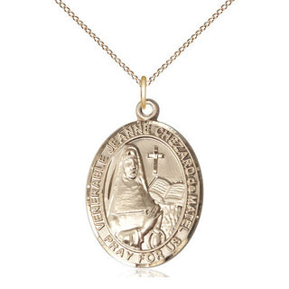 14kt Gold Filled Jeanne Chezard de Matel Medal Catholic Jewelry Engraved Catholic Saint Jewelry