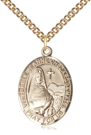 14kt Gold Filled Jeanne Chezard de Matel Medal Catholic Jewelry Engraved Catholic Saint Jewelry