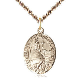 14kt Gold Filled Jeanne Chezard de Matel Medal Catholic Jewelry Engraved Catholic Saint Jewelry