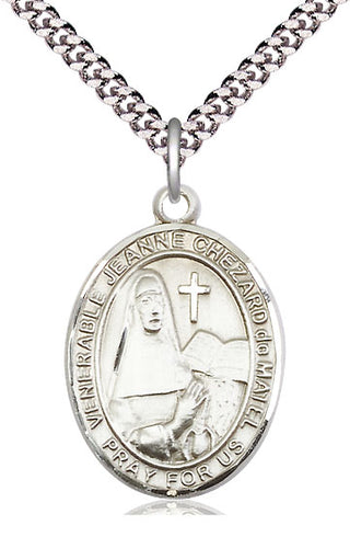 Pewter Jeanne Chezard de Matel Medal Catholic Jewelry Engraved Catholic Saint Jewelry
