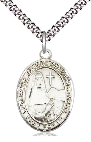 Pewter Jeanne Chezard de Matel Medal Catholic Jewelry Engraved Catholic Saint Jewelry