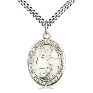 Sterling Silver Jeanne Chezard de Matel Medal Catholic Jewelry Engraved Catholic Saint Jewelry