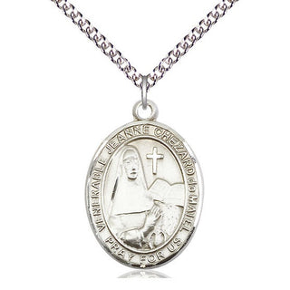 Sterling Silver Jeanne Chezard de Matel Medal Catholic Jewelry Engraved Catholic Saint Jewelry