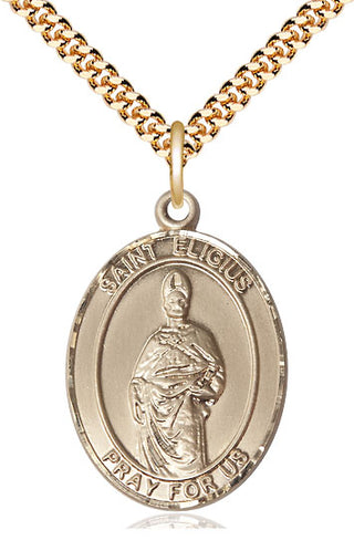 14kt Gold Filled Saint Eligius Medal Catholic Jewelry Engraved Catholic Saint Jewelry