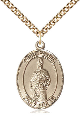 14kt Gold Filled Saint Eligius Medal Catholic Jewelry Engraved Catholic Saint Jewelry