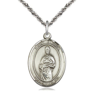 Sterling Silver Saint Eligius Medal Catholic Jewelry Engraved Catholic Saint Jewelry