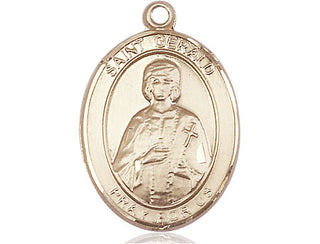 14kt Gold Filled Saint Gerald Medal Engraved Catholic Saint Jewelry