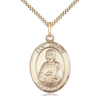 14kt Gold Filled Saint Gerald Medal Catholic Jewelry Engraved Catholic Saint Jewelry