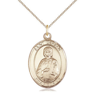 14kt Gold Filled Saint Gerald Medal Catholic Jewelry Engraved Catholic Saint Jewelry