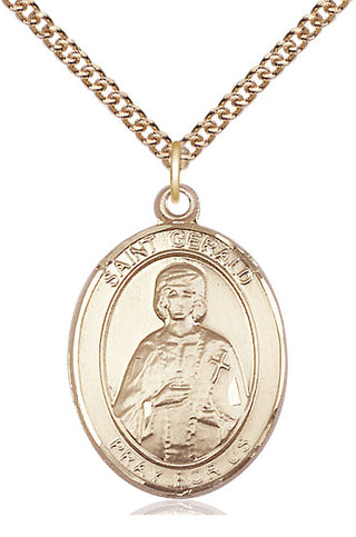 14kt Gold Filled Saint Gerald Medal Catholic Jewelry Engraved Catholic Saint Jewelry