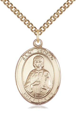 14kt Gold Filled Saint Gerald Medal Catholic Jewelry Engraved Catholic Saint Jewelry