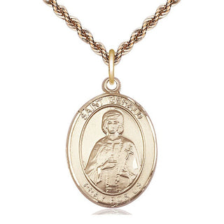 14kt Gold Filled Saint Gerald Medal Catholic Jewelry Engraved Catholic Saint Jewelry