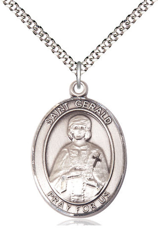 Pewter Saint Gerald Medal Catholic Jewelry Engraved Catholic Saint Jewelry