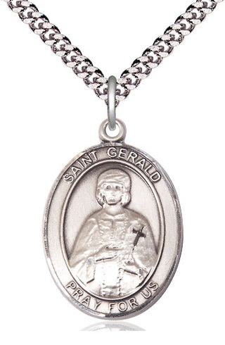 Sterling Silver Saint Gerald Medal Catholic Jewelry Engraved Catholic Saint Jewelry