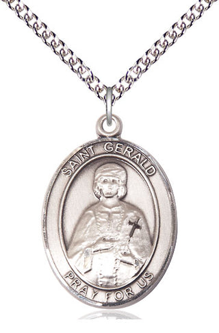 Sterling Silver Saint Gerald Medal Catholic Jewelry Engraved Catholic Saint Jewelry