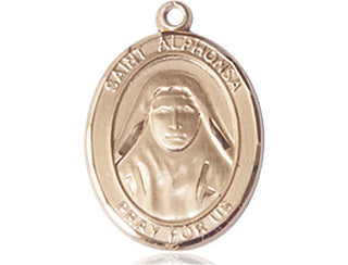 14kt Gold Filled Saint Alphonsa Medal Engraved Catholic Saint Jewelry