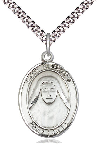 Pewter Saint Alphonsa Medal Catholic Jewelry Engraved Catholic Saint Jewelry