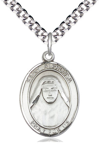 Pewter Saint Alphonsa Medal Catholic Jewelry Engraved Catholic Saint Jewelry