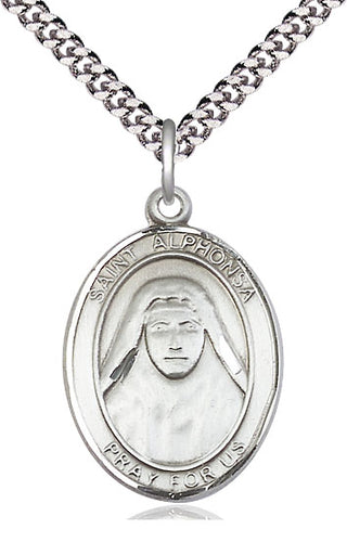 Pewter Saint Alphonsa Medal Catholic Jewelry Engraved Catholic Saint Jewelry