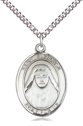 Sterling Silver Saint Alphonsa Medal Catholic Jewelry Engraved Catholic Saint Jewelry