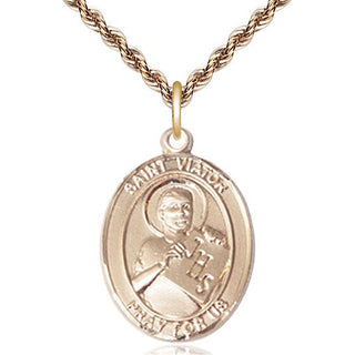 14kt Gold Filled Saint Viator of Bergamo Medal Catholic Jewelry Engraved Catholic Saint Jewelry