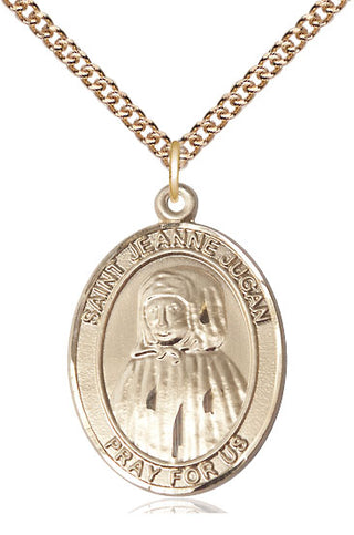 14kt Gold Filled Saint Jeanne Jugan Medal Catholic Jewelry Engraved Catholic Saint Jewelry
