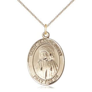 14kt Gold Blessed Jeannie Jugan Medal Engraved Catholic Saint Jewelry