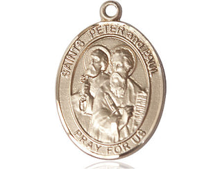 14kt Gold Filled Saint Peter St Paul Medal Engraved Catholic Saint Jewelry