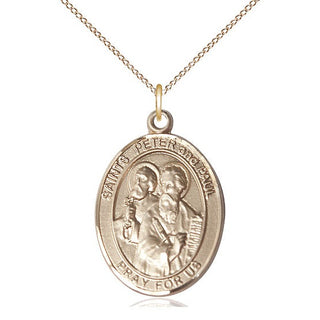 14kt Gold Filled Saint Peter St Paul Medal Catholic Jewelry Engraved Catholic Saint Jewelry