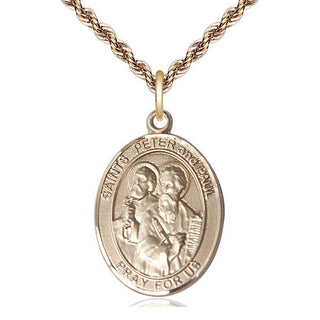 14kt Gold Filled Saint Peter St Paul Medal Catholic Jewelry Engraved Catholic Saint Jewelry