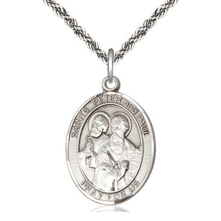 Sterling Silver Saint Peter St Paul Medal Catholic Jewelry Engraved Catholic Saint Jewelry