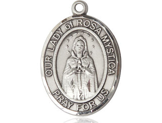 Pewter Our Lady of Rosa Mystica Medal Engraved Catholic Saint Jewelry