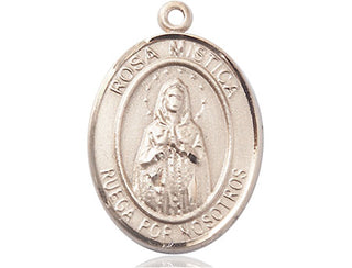 14kt Gold Filled Rosa Mystica Medal Engraved Catholic Saint Jewelry