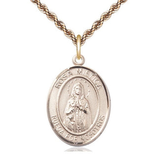 14kt Gold Filled Rosa Mystica Medal Catholic Jewelry Engraved Catholic Saint Jewelry
