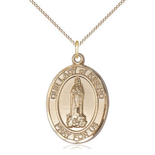14kt Gold Filled Our Lady of Kibeho Medal Catholic Jewelry Engraved Catholic Saint Jewelry