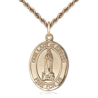 14kt Gold Filled Our Lady of Kibeho Medal Catholic Jewelry Engraved Catholic Saint Jewelry